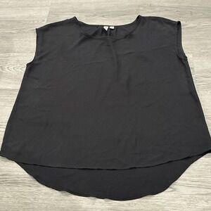 Black Tacera Sleeveless Round Neck Career Formal Business Women's Blouse | Sz 1X